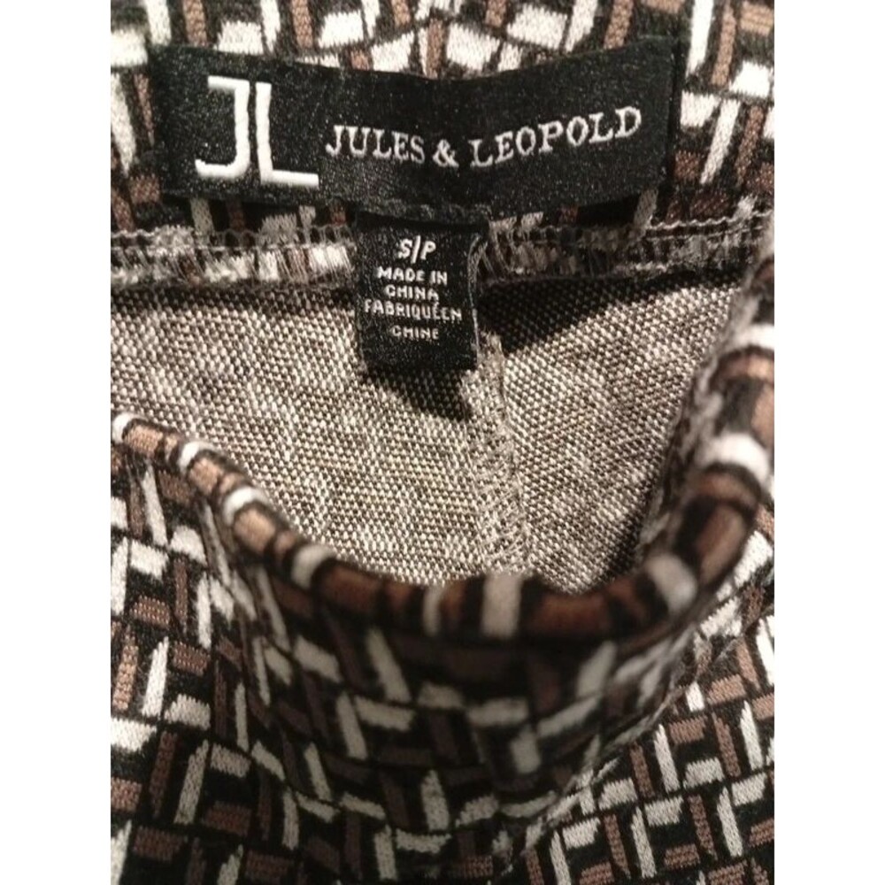 Jules & Leopold size S brown/cream/black geometric pattern pants